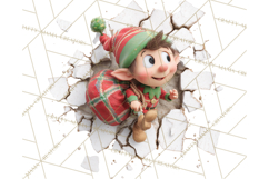 Festive Wall Burst Christmas Character PNG Clip Art Product Image 4