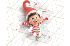 Festive Wall Burst Christmas Character PNG Clip Art Product Image 2