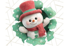 Festive Wall Burst Christmas Character PNG Clip Art Product Image 4