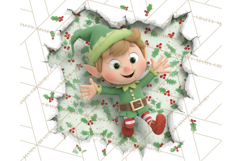Festive Wall Burst Christmas Character PNG Clip Art Product Image 2