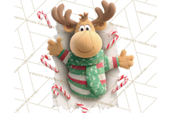 Festive Wall Burst Christmas Character PNG Clip Art Product Image 5