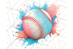 Baseball Clipart PNG with Team Color Paint Splash Background Product Image 2