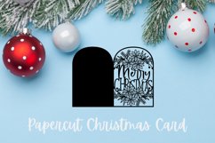 Christmas Card Cut File - Merry Christmas Floral Card Product Image 1
