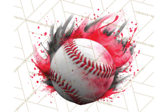 Baseball Clipart PNG with Team Color Paint Splash Background Product Image 5