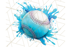 Baseball Clipart PNG with Team Color Paint Splash Background Product Image 2