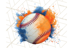 Baseball Clipart PNG with Team Color Paint Splash Background Product Image 5
