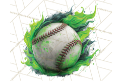 Baseball Clipart PNG with Team Color Paint Splash Background Product Image 2