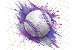 Baseball Clipart PNG with Team Color Paint Splash Background Product Image 5