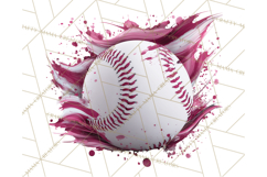 Baseball Clipart PNG with Team Color Paint Splash Background Product Image 5