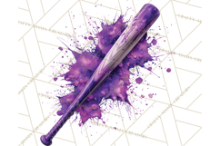 Baseball Clipart PNG with Team Color Paint Splash Background Product Image 3