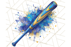 Baseball Clipart PNG with Team Color Paint Splash Background Product Image 5