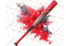 Baseball Clipart PNG with Team Color Paint Splash Background Product Image 3