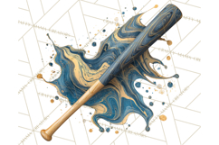 Baseball Clipart PNG with Team Color Paint Splash Background Product Image 5