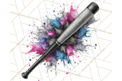 Baseball Clipart PNG with Team Color Paint Splash Background Product Image 2