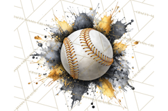 Baseball Clipart PNG with Team Color Paint Splash Background Product Image 2