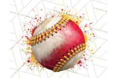 Baseball Clipart PNG with Team Color Paint Splash Background Product Image 5