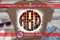 Fall Scalloped Monogram Font Set PNG Sublimation Product Image 1