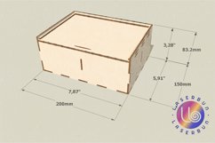 Box with 4 compartments and slider lid. Laser cutting plans Product Image 4