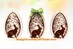 SVG Easter Bunny Pendant, laser cutting Glowforge files Product Image 1