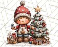 Christmas Elf Clipart Santa’s Workshop PNG Product Image 3