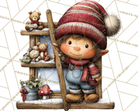 Christmas Elf Clipart Santa’s Workshop PNG Product Image 4