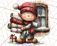 Christmas Elf Clipart Santa’s Workshop PNG Product Image 2