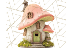 Cottagecore Birdhouse Clipart PNG, Whimsical Fairy Houses Product Image 4