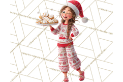 Christmas Pajamas Clipart PNG, Holiday PJ Illustration Product Image 3