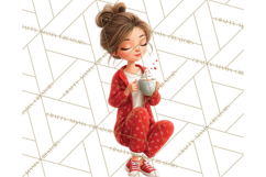 Christmas Pajamas Clipart PNG, Holiday PJ Illustration Product Image 5