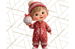Christmas Pajamas Clipart PNG, Holiday PJ Illustration Product Image 2