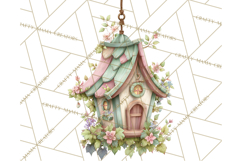 Cottagecore Birdhouse Clipart PNG, Whimsical Fairy Houses Product Image 2