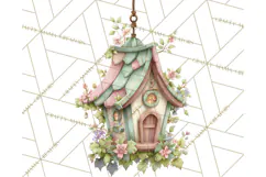 Cottagecore Birdhouse Clipart PNG, Whimsical Fairy Houses Product Image 2