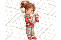 Christmas Pajamas Clipart PNG, Holiday PJ Illustration Product Image 3