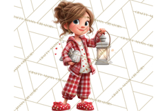 Christmas Pajamas Clipart PNG, Holiday PJ Illustration Product Image 4