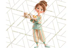 Christmas Pajamas Clipart PNG, Holiday PJ Illustration Product Image 3