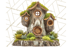 Cottagecore Birdhouse Clipart PNG, Whimsical Fairy Houses Product Image 3