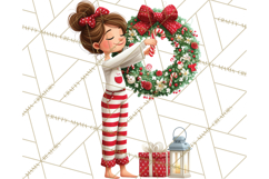 Christmas Pajamas Clipart PNG, Holiday PJ Illustration Product Image 5