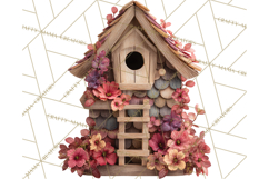 Cottagecore Birdhouse Clipart PNG, Whimsical Fairy Houses Product Image 4