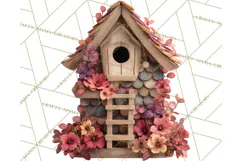 Cottagecore Birdhouse Clipart PNG, Whimsical Fairy Houses Product Image 4