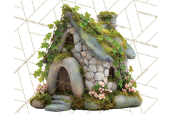 Cottagecore Birdhouse Clipart PNG, Whimsical Fairy Houses Product Image 5