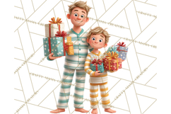 Christmas Pajamas Clipart PNG, Holiday PJ Illustration Product Image 2