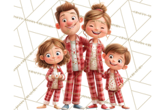 Christmas Pajamas Clipart PNG, Holiday PJ Illustration Product Image 2