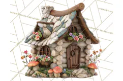 Cottagecore Birdhouse Clipart PNG, Whimsical Fairy Houses Product Image 2