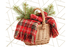 Cozy Farmhouse Christmas Clipart PNG, Wreaths & Candles Product Image 2