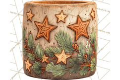 Cozy Farmhouse Christmas Clipart PNG, Wreaths & Candles Product Image 4