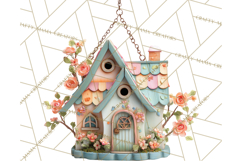 Cottagecore Birdhouse Clipart PNG, Whimsical Fairy Houses Product Image 3