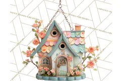 Cottagecore Birdhouse Clipart PNG, Whimsical Fairy Houses Product Image 3