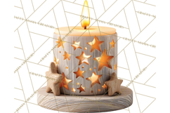 Cozy Farmhouse Christmas Clipart PNG, Wreaths & Candles Product Image 5