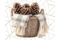 Cozy Farmhouse Christmas Clipart PNG, Wreaths & Candles Product Image 2