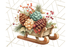 Cozy Farmhouse Christmas Clipart PNG, Wreaths & Candles Product Image 4